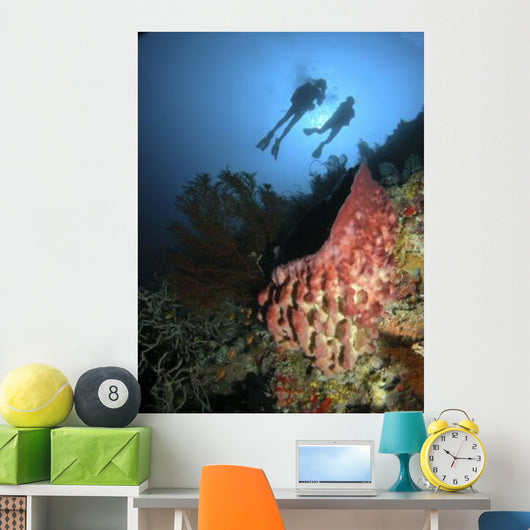 Divers Hovering above Large Wall Decal