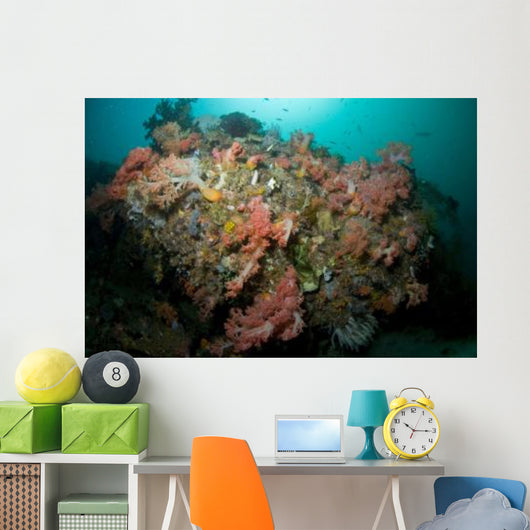 Colorful Reef Scene Komodo Wall Decal Design 1