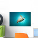 Green Turtle Swimming with Wall Decal