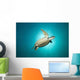 Green Turtle Swimming with Wall Decal
