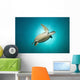Green Turtle Swimming with Wall Decal