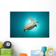 Green Turtle Swimming with Wall Decal