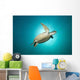 Green Turtle Swimming with Wall Decal