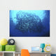 Divers Photographing School Trevally Wall Decal Design 1