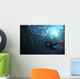 Diver Photographing School Trevally Wall Decal