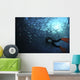 Diver Photographing School Trevally Wall Decal