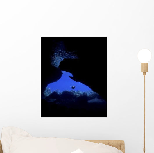 Diver with Lights Entering Wall Decal