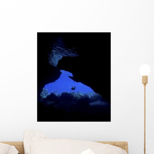 Diver with Lights Entering Wall Decal