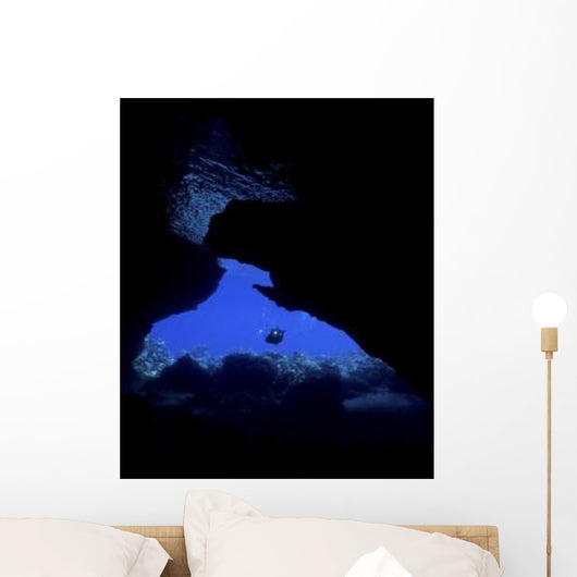 Diver with Lights Entering Wall Decal
