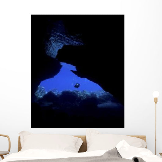 Diver with Lights Entering Wall Decal