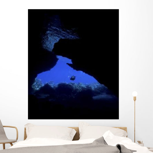 Diver with Lights Entering Wall Decal