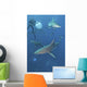 Oceanic Blacktip Sharks Waiting Vertical Wall Decal