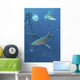 Oceanic Blacktip Sharks Waiting Vertical Wall Decal