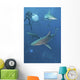 Oceanic Blacktip Sharks Waiting Vertical Wall Decal