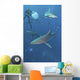 Oceanic Blacktip Sharks Waiting Vertical Wall Decal