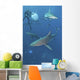 Oceanic Blacktip Sharks Waiting Vertical Wall Decal