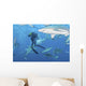 Oceanic Blacktip Sharks Waiting Horizontal Wall Decal