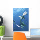Oceanic Blacktip Sharks Vertical Wall Decal