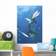 Oceanic Blacktip Sharks Vertical Wall Decal