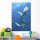 Oceanic Blacktip Sharks Vertical Wall Decal