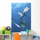 Oceanic Blacktip Sharks Vertical Wall Decal