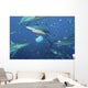 Oceanic Blacktip Sharks Fighting Wall Decal