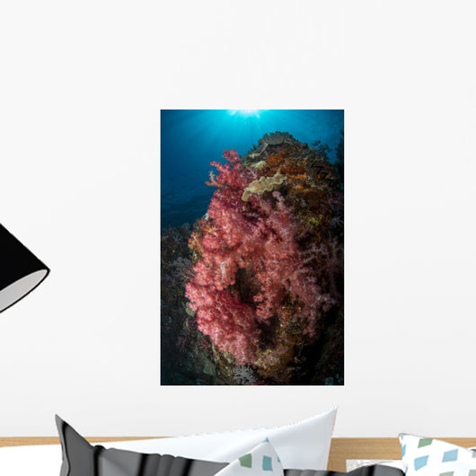 Colorful Reef Scene Pink Wall Decal
