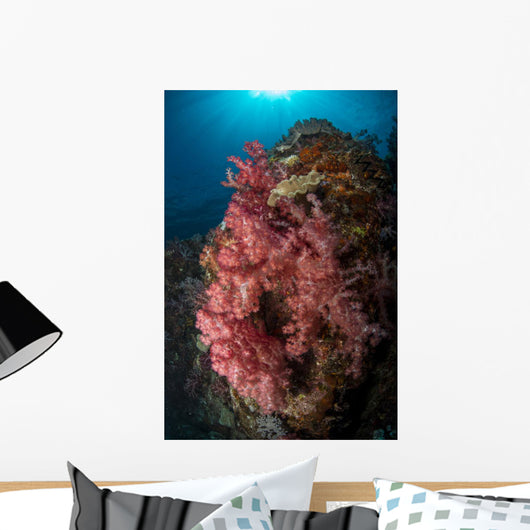 Colorful Reef Scene Pink Wall Decal