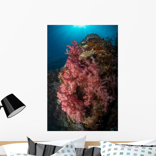 Colorful Reef Scene Pink Wall Decal