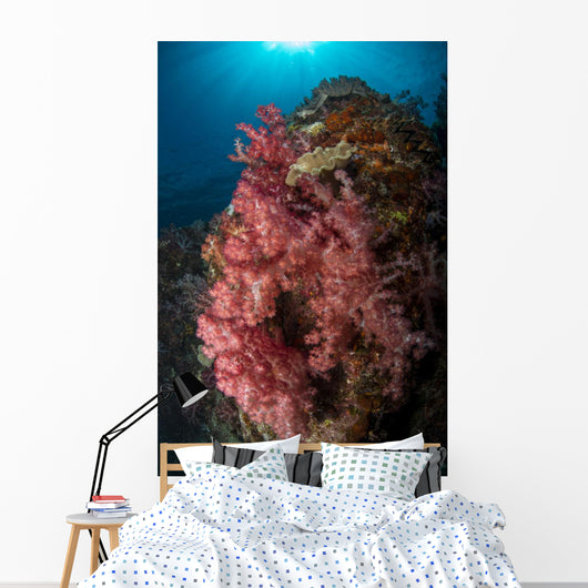 Colorful Reef Scene Pink Wall Decal