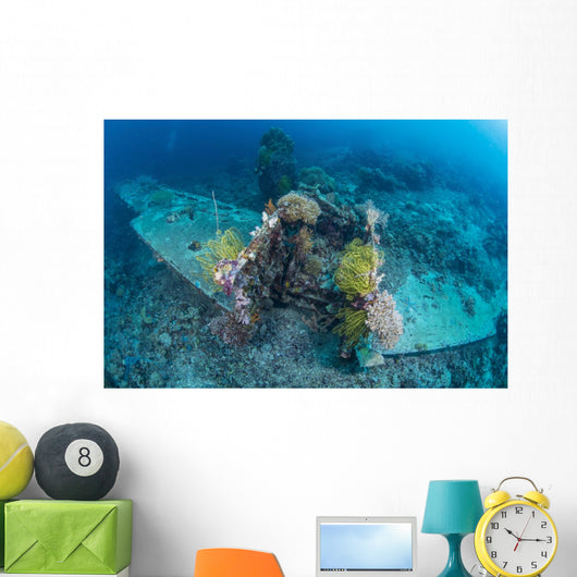 Airplane Wreck Sitting atop Wall Decal