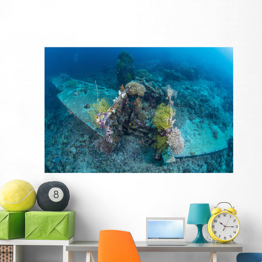 Airplane Wreck Sitting atop Wall Decal