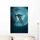 Whale Shark Swimming up Light Rays Wall Decal