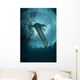 Whale Shark Swimming up Light Rays Wall Decal