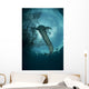 Whale Shark Swimming up Light Rays Wall Decal