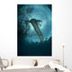 Whale Shark Swimming up Light Rays Wall Decal