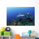 Caribbean Reef Sharks Swimming Horizontal Wall Decal