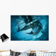 Pair Whale Sharks Swimming Light Wall Decal
