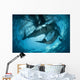 Pair Whale Sharks Swimming Light Wall Decal