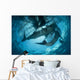 Pair Whale Sharks Swimming Light Wall Decal
