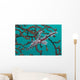 Red and White Ornate Blue-Green Wall Decal
