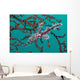 Red and White Ornate Blue-Green Wall Decal