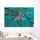 Red and White Ornate Blue-Green Wall Decal