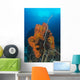 Curly Bright Orange Sponge Wall Decal