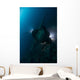 Diver Exploring Wreck Japanese Vertical Wall Decal