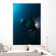 Diver Exploring Wreck Japanese Vertical Wall Decal