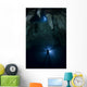 Backlit Diver Chandelier Cave Wall Decal