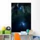 Backlit Diver Chandelier Cave Wall Decal