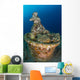 Submerged Greek-style Statue Circular Wall Decal