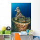 Submerged Greek-style Statue Circular Wall Decal